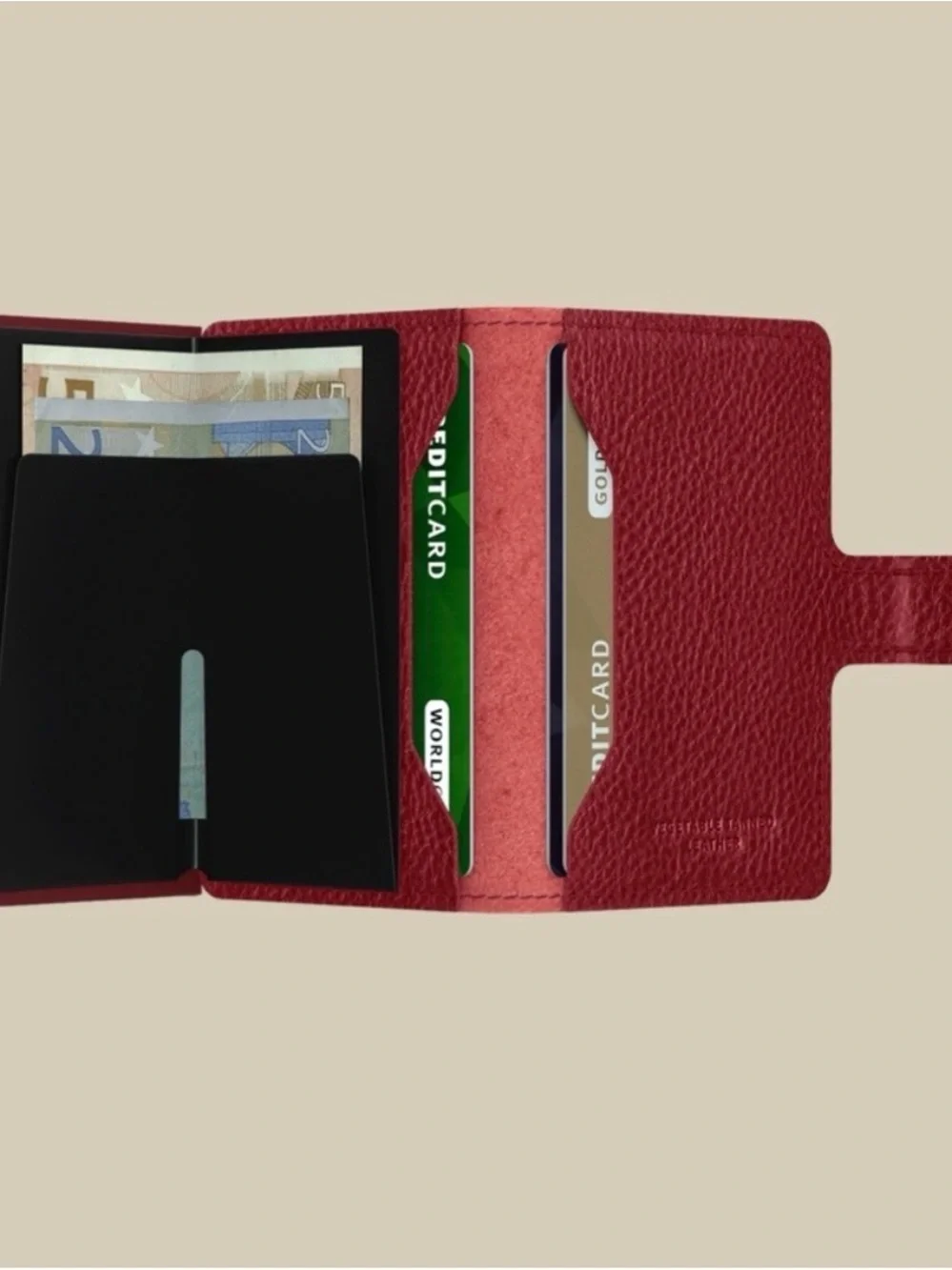 Secrid red leather